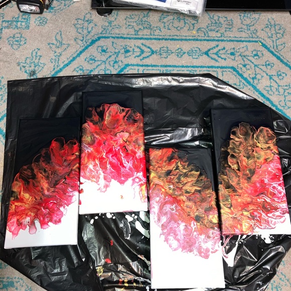 4 pc stretched canvas painting - Picture 4 of 5